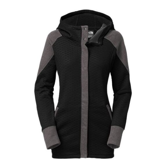 The North Face Women's Recover Up Fleece Hooded Black And Gray Jacket Small - Picture 1 of 9